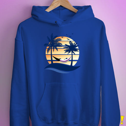 Demisexual Pride Hammock Summer Beach Sunset Hoodie - Royal Blue